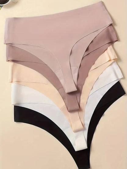 Seamless Ice Silk Thong – Mid-Rise, Sexy & Minimalist