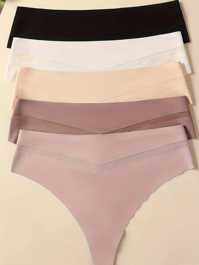 Seamless Ice Silk Thong – Mid-Rise, Sexy & Minimalist